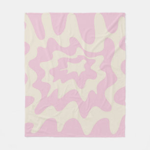 Orange Pink Abstract Groovy Stripe Minimalist  Fle Fleece Blanket