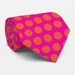 Orange Pink Abstract Patterns Custom Gift Favor Tie