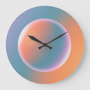 Orange, Pink and Blue Gradient Large Clock