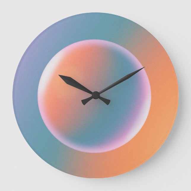 Orange, Pink and Blue Gradient Large Clock (Front)