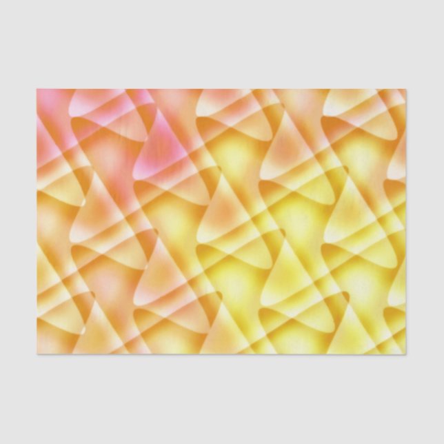 Orange, Pink and Gold Abstract Geometric Tissue Paper (Front)
