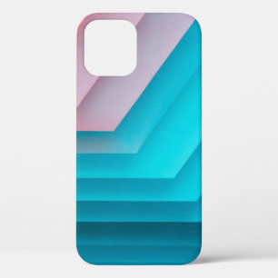 Orange, pink, and teal illustration iPhone 12 case