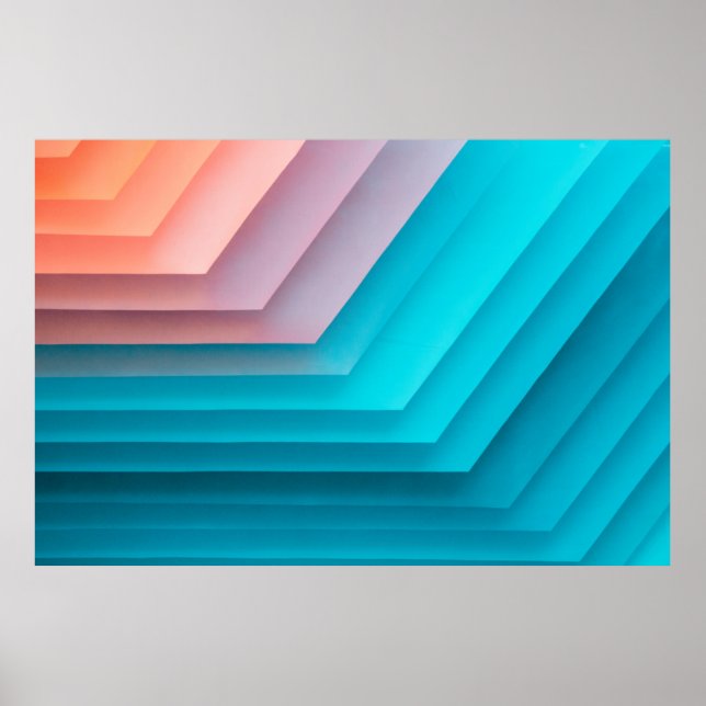 Orange, pink, and teal illustration poster (Front)