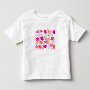 Orange Pink Blue Abstract Modern Paint Splashes    Toddler T-Shirt