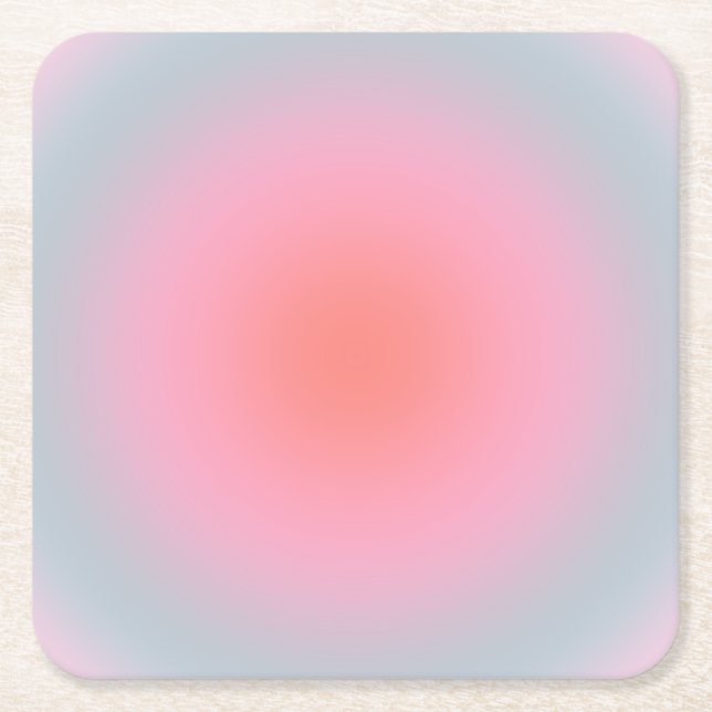 Orange Pink Blue Gradient Pastel Abstract Gradient Square Paper Coaster (Front)