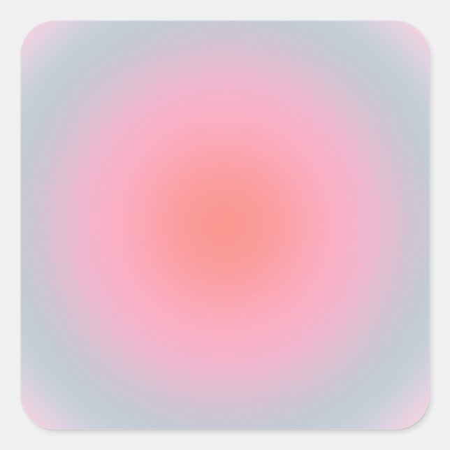 Orange Pink Blue Gradient Pastel Abstract Gradient Square Sticker (Front)