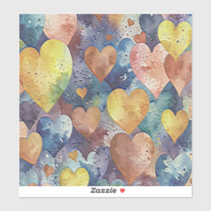 orange pink blue yellow hearts