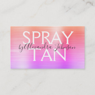 Orange Pink Brushed Metal Spray Tan Business Card