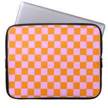 Orange + Pink Check Chequered Chequerboard Pattern
