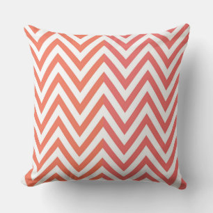 Orange Pink Chevron/ Stripe Throw Pillow