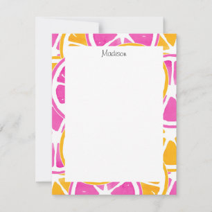 Orange Pink Citrus Slices Card
