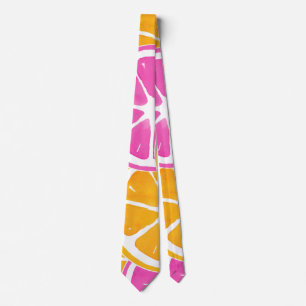 Orange Pink Citrus Slices Tie