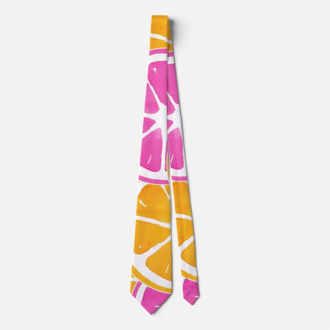 Orange Pink Citrus Slices Tie (Front)