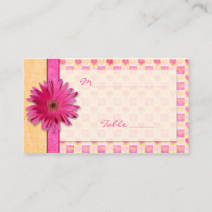 Orange Pink Daisy Special Occasion Place Card