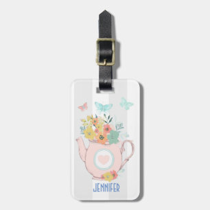 Orange & Pink Floral Bouquet w/ Diamond FramePink Luggage Tag