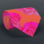 Orange Pink Floral Rose Modern Colourful Stylish Tie<br><div class="desc">Designed with cool orange pink floral patterns that makes a great gift or party favour for birthdays,  weddings,  wedding anniversary or any events or celebrations!</div>