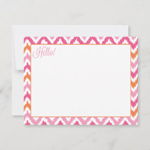 Orange Pink Fuchsia Zigzag Tribal Ikat Pattern