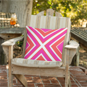 Orange Pink Geometric 2  Cushion