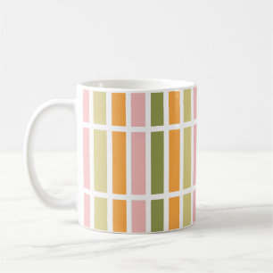 Orange Pink Gold and Green Stripes Coffee Mug