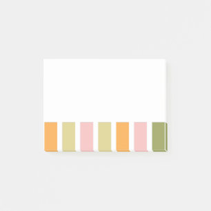 Orange Pink Gold and Green Stripes Post-it Notes