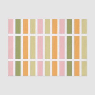 Orange Pink Gold and Green Stripes Tissue Paper