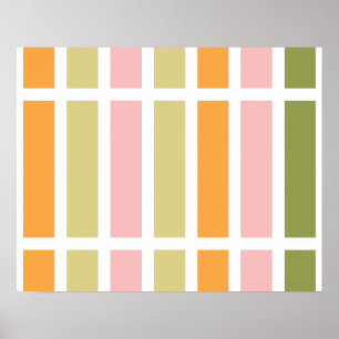 Orange Pink Green Tan Hues Poster