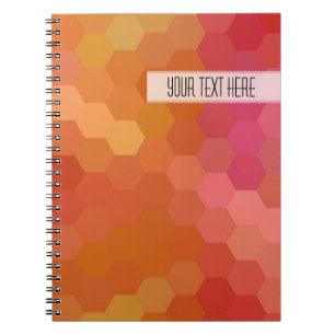 Orange Pink Hexagon Seamless Pattern Notebook