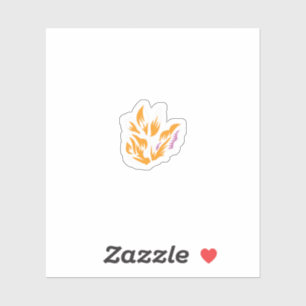 orange, pink illustration Custom-Cut Vinyl Sticker