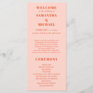 ORANGE PİNK minimal modern program wedding Menu