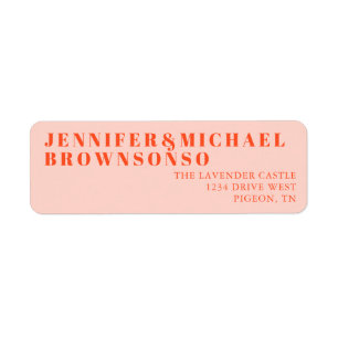 Orange Pink Minimalistic Wedding