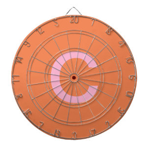 Orange Pink Monogram Initial Modern Custom Color  Dartboard
