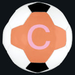 Orange Pink Monogram Initial Modern Custom Colour  Football<br><div class="desc">Designed with custom monogram initial text template in pink orange colours! You can change the colours and initials as you want! Makes a great gift or party favour for birthdays,  weddings,  bridal showers,  bachelorette party and more!</div>