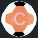 Orange Pink Monogram Initial Modern Custom Colour  Football<br><div class="desc">Designed with custom monogram initial text template in pink orange colours! You can change the colours and initials as you want! Makes a great gift or party favour for birthdays,  weddings,  bridal showers,  bachelorette party and more!</div>