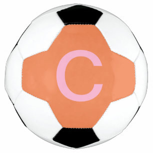 Orange Pink Monogram Initial Modern Custom Colour  Football