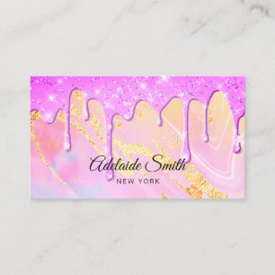orange pink neon elegant business card