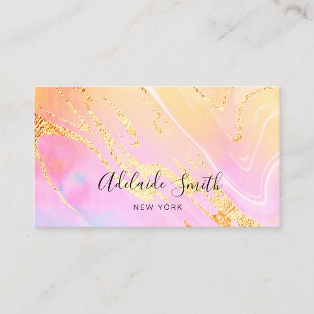 orange pink neon elegant design business card (Front)