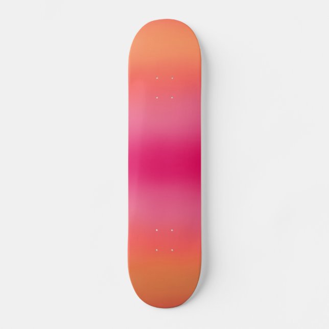 Orange Pink Ombré  Skateboard (Front)