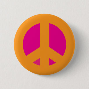 Orange Pink Peace Pin