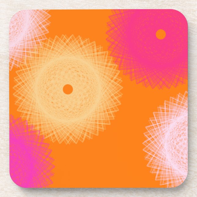 orange & pink pop colour coaster (Front)