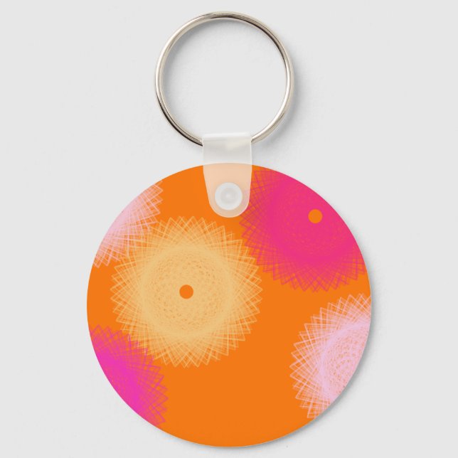 orange & pink pop colour key ring (Front)