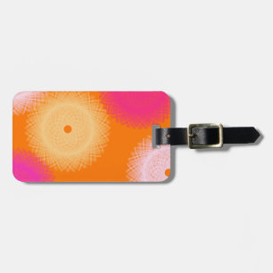 orange & pink pop colour luggage tag