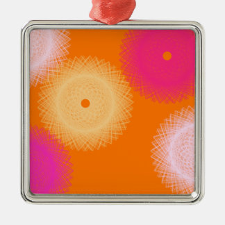 orange & pink pop colour metal tree decoration