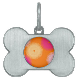 orange & pink pop colour pet ID tag