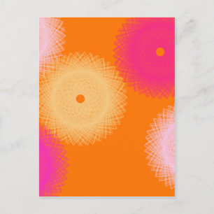 orange & pink pop colour postcard