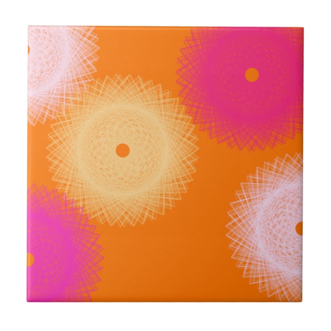 orange & pink pop colour tile (Front)