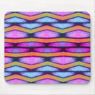 Orange, pink, purple and blue Chevron Mouse Mat