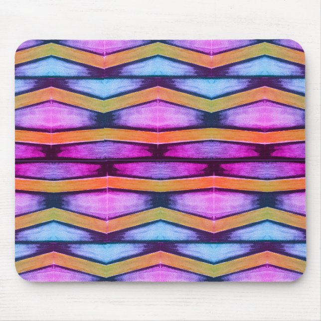 Orange, pink, purple and blue Chevron  Mouse Mat (Front)