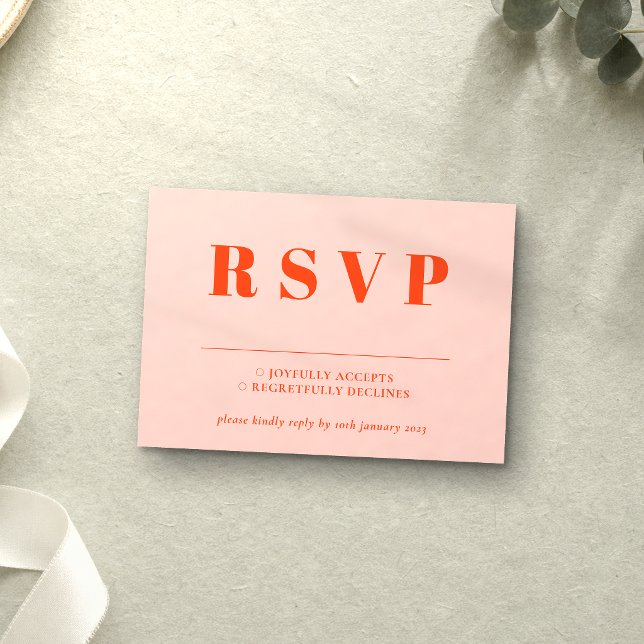 Orange Pink RSVP Wedding Response (Creator Uploaded)
