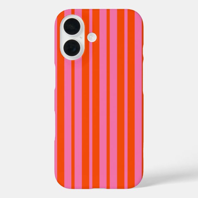 Orange Pink Stylish Stripes Pattern Design  Case-Mate iPhone Case (Back)
