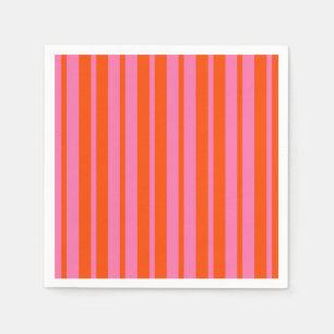 Orange Pink Stylish Stripes Pattern Design  Napkin